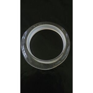 Chunky Clear Lucite Style Moonglow Bangle Bracelet White Core 2.5" 62g